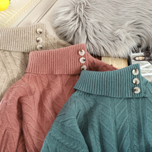 Modern női pulóver gombokkal több színben