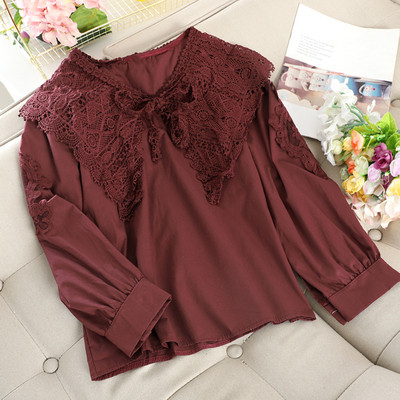 Γυναικείο καρό  πουκάμισο με δαντέλα σε διάφορα χρώματα