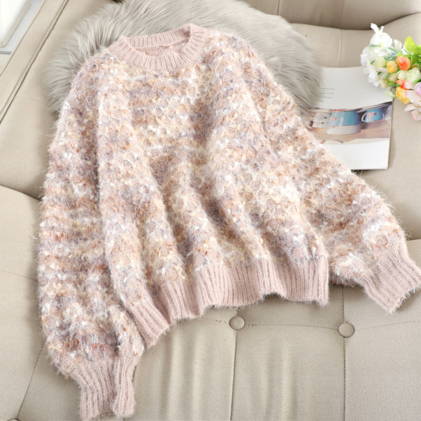 Γυναικείο χνουδοτό πουλόβερ σε τρία χρώματα