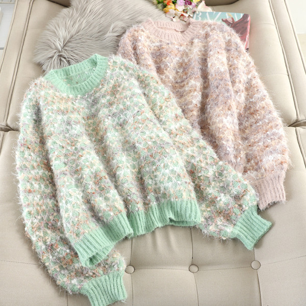 Γυναικείο χνουδοτό πουλόβερ σε τρία χρώματα