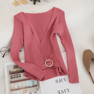 Γυναικεία casual μπλούζα  σε διάφορα χρώματα με V-neck