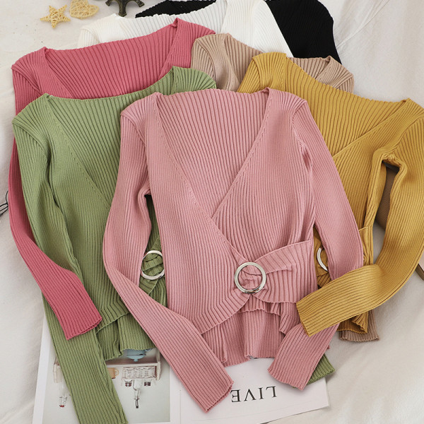 Γυναικεία casual μπλούζα  σε διάφορα χρώματα με V-neck