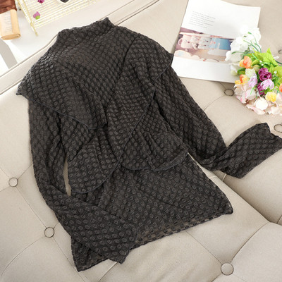 Γυναικεία μπλούζα δαντέλα με κολάρο σε τέσσερα χρώματα