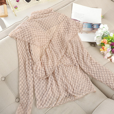 Γυναικεία μπλούζα δαντέλα με κολάρο σε τέσσερα χρώματα