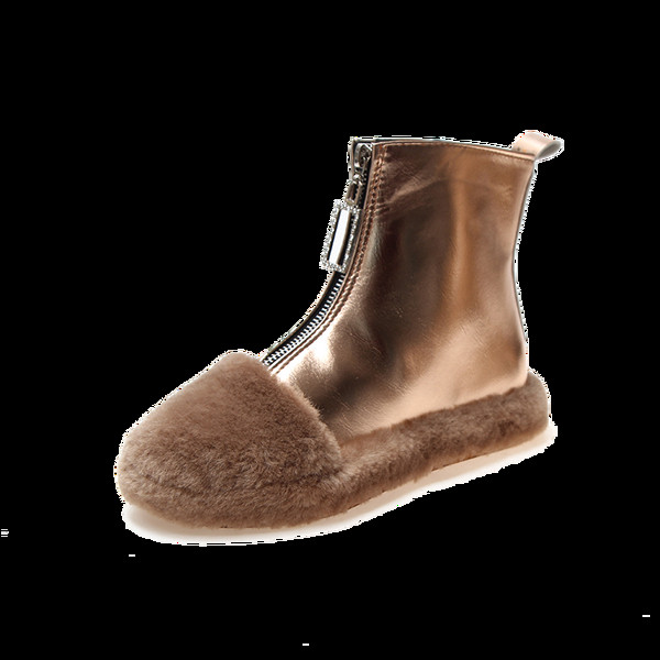 Modern női csizma cipzárral és pehelyszínben arany és ezüst színben