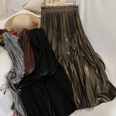 Női redőzött szoknya négy színben gumírozott derékkal