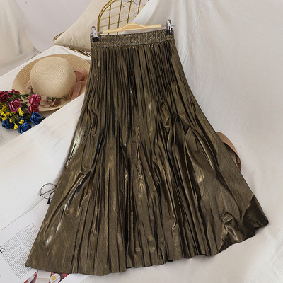 Női redőzött szoknya négy színben gumírozott derékkal