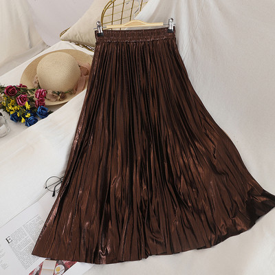 Női redőzött szoknya négy színben gumírozott derékkal