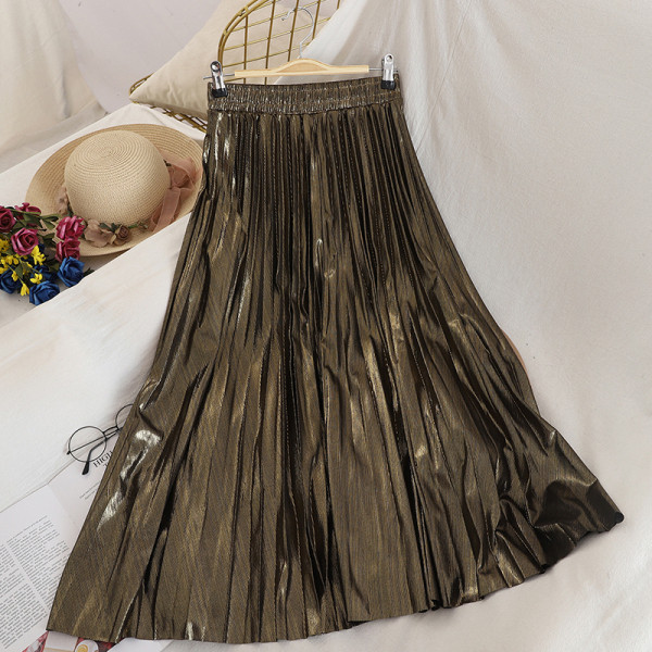 Női redőzött szoknya négy színben gumírozott derékkal