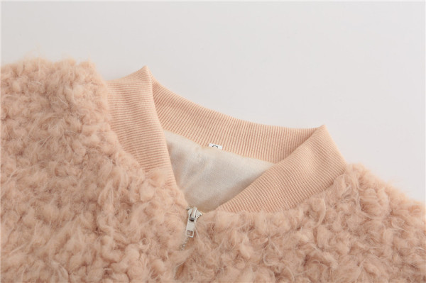 Μοντέρνο γυναικείο φούτερ με ψηλό γιακά και φερμουάρ σε καφέ χρώμα