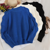 Κομψό γυναικείο πουλόβερ  με οβάλ λαιμόκοψη σε τέσσερα χρώματα