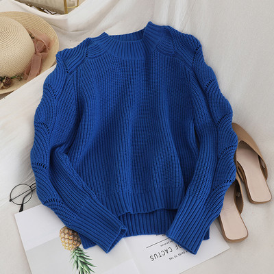 Κομψό γυναικείο πουλόβερ  με οβάλ λαιμόκοψη σε τέσσερα χρώματα