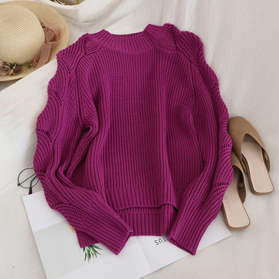 Κομψό γυναικείο πουλόβερ  με οβάλ λαιμόκοψη σε τέσσερα χρώματα