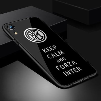 Силиконов калъф за Iphone XR с надпис KEEP CALM and FORZA INTER -  два модела