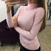 Alkalmi női pulóver magas gallérral és hosszú ujjal, öt színben