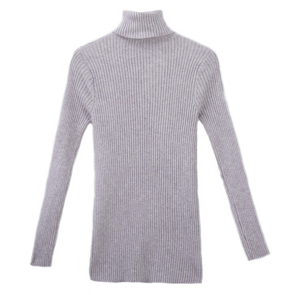 Alkalmi női pulóver magas gallérral és hosszú ujjal, öt színben