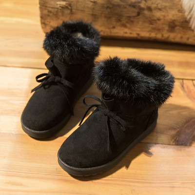 Modern női csizma pehely és lapos talppal, három színben