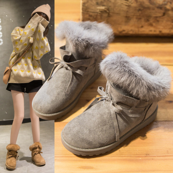 Modern női csizma pehely és lapos talppal, három színben