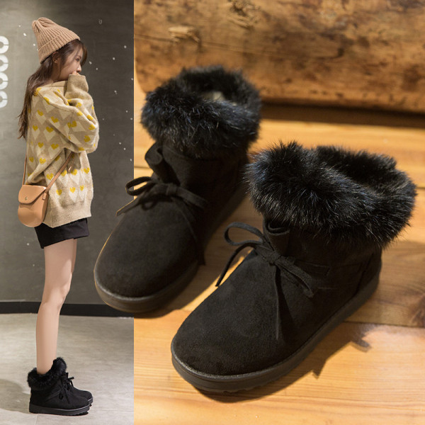 Modern női csizma pehely és lapos talppal, három színben