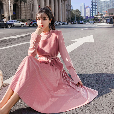 Γυναικείο φόρεμα με αμάνικο  σε ροζ και μαύρο χρώμα