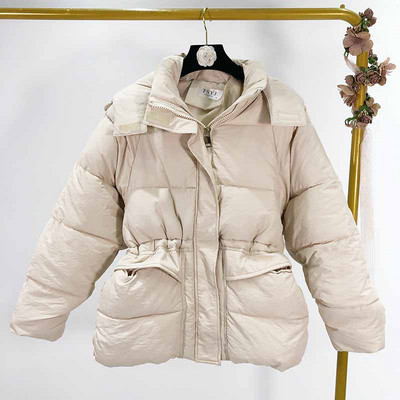 Női téli kabát cipzárral és kapucnival sárga, bézs és fekete színben