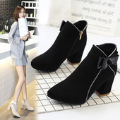 Ghete de dama moderne cu fermoar si panglica in mai multe culori