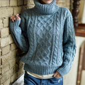 Modern női pulóver magas gallérral és hosszú ujjal, öt színben