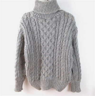 Modern női pulóver magas gallérral és hosszú ujjal, öt színben