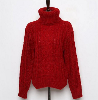 Modern női pulóver magas gallérral és hosszú ujjal, öt színben