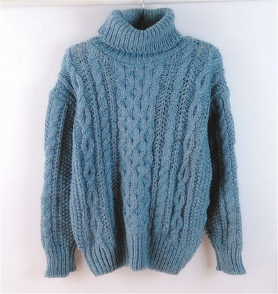 Modern női pulóver magas gallérral és hosszú ujjal, öt színben