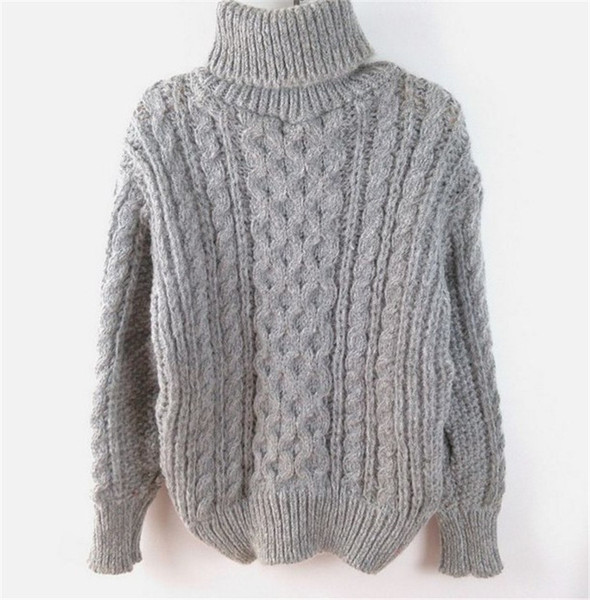 Modern női pulóver magas gallérral és hosszú ujjal, öt színben