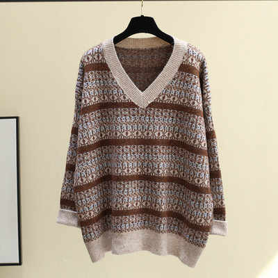 Χειμερινό γυναικείο πουλόβερ με λαιμόκοψη σε τρία χρώματα