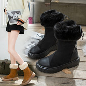 Κομψές γυναικείες μπότες με οικολογικό δέρμα σε μπεζ και μαύρο χρώμα