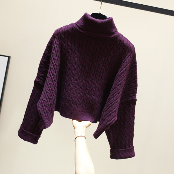 Női téli pulóver magas pólógallérral több színben