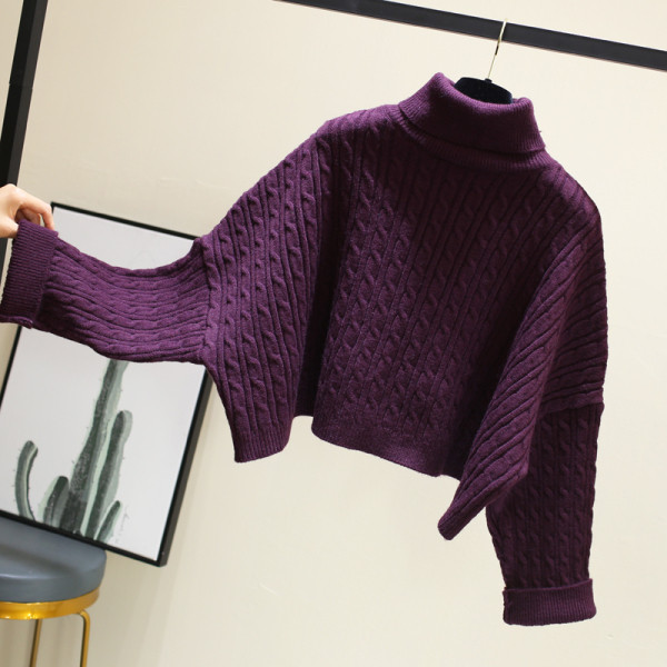 Női téli pulóver magas pólógallérral több színben