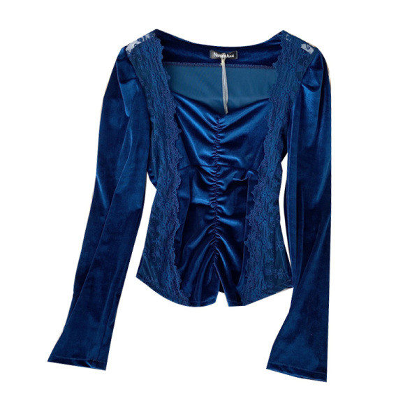 Modern női blúz hosszú ujjal, csipkével, öt színben