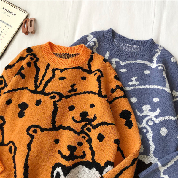 Női alkalmi pulóver két színben O-nyakkal