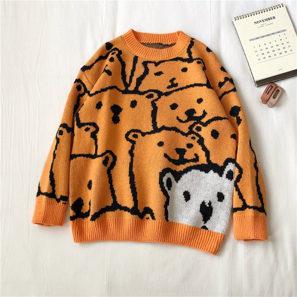 Női alkalmi pulóver két színben O-nyakkal