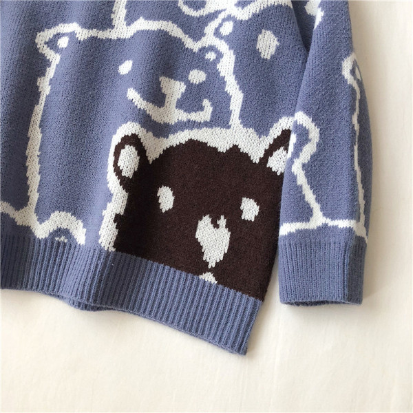 Női alkalmi pulóver két színben O-nyakkal