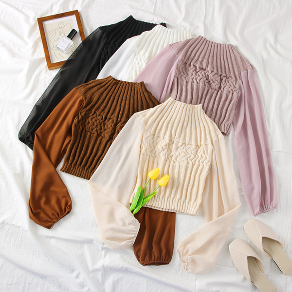 Új modell női blúz tüll ujjal több színben