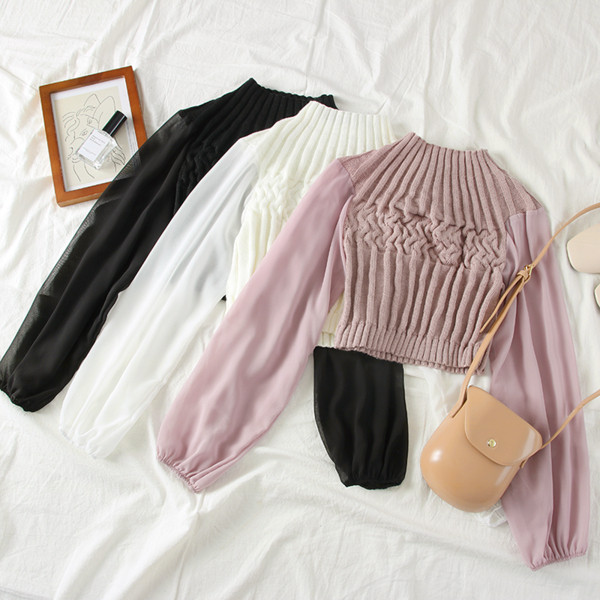 Új modell női blúz tüll ujjal több színben