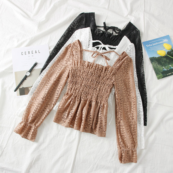 Új modell női blúz négyzet alakú nyakkivágással - több színben