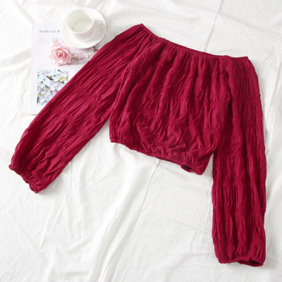 Új modell női blúz csónakos nyakkivágással több színben