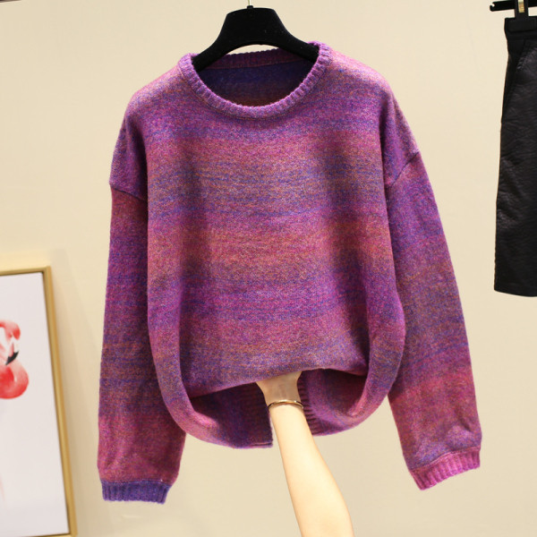 Női téli blúz kerek nyakkivágással, több színben