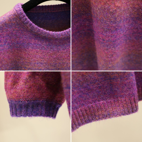 Női téli blúz kerek nyakkivágással, több színben