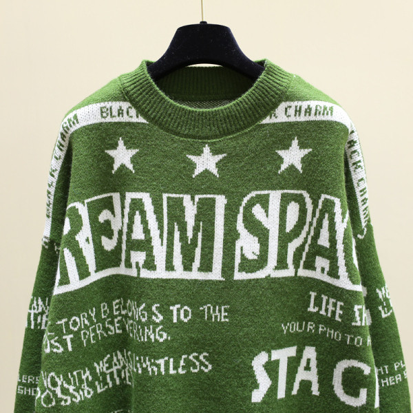 Χειμερινό γυναικείο πουλόβερ  με στρογγυλό λαιμόκοψη και πολύχρωμα κεντήματα