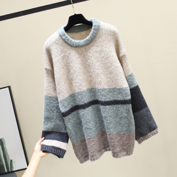 Női alkalmi pulóver kerek nyakkivágással, több színben