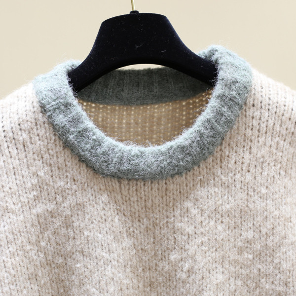 Női alkalmi pulóver kerek nyakkivágással, több színben