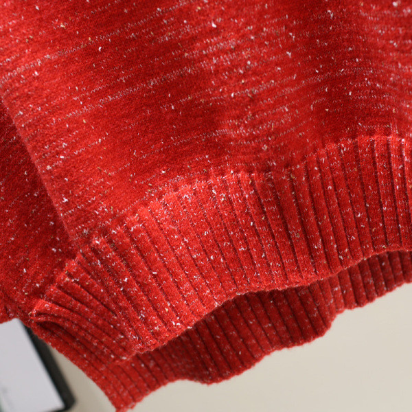 Γυναικείο πουλόβερ χειμωνιάτικο με μεγάλο κολάρο με φαρδιά σχέδια σε διάφορα χρώματα