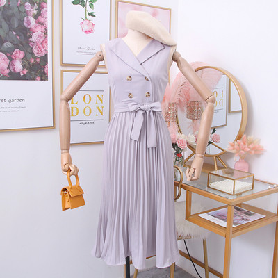 Új modell női ruha övvel és redős szoknyával három színben